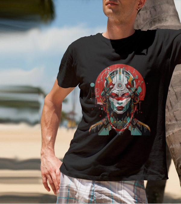 Eclipse Of Eternity Cyberpunk Futurist AI T-Shirt