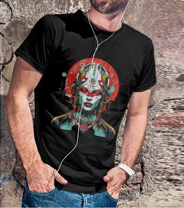 Eclipse Of Eternity Cyberpunk Futurist AI T-Shirt