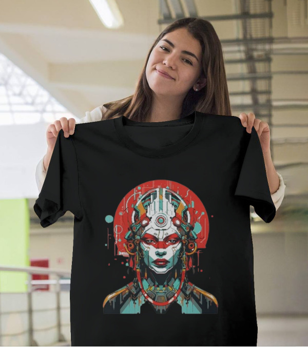 Eclipse Of Eternity Cyberpunk Futurist AI T-Shirt