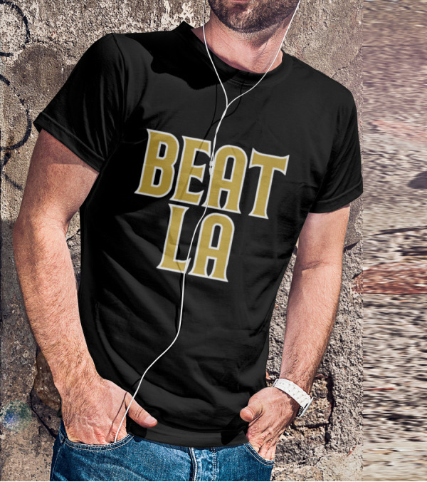 San Diego Beat LA Brown Text T-Shirt