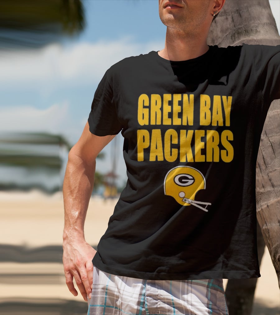 Green Bay Packers Helmet Logo And Text Football Fan Gear T-Shirt