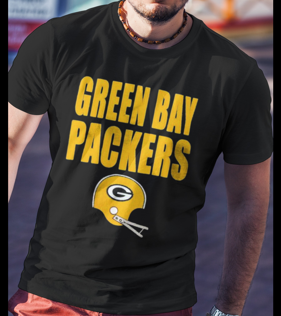 Green Bay Packers Helmet Logo And Text Football Fan Gear T-Shirt