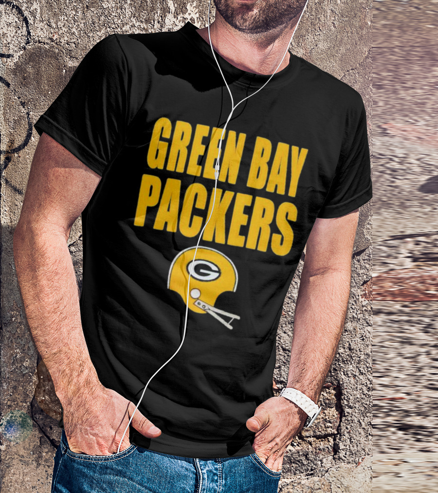 Green Bay Packers Helmet Logo And Text Football Fan Gear T-Shirt
