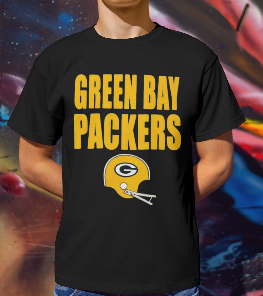 Green Bay Packers Helmet Logo And Text Football Fan Gear T-Shirt