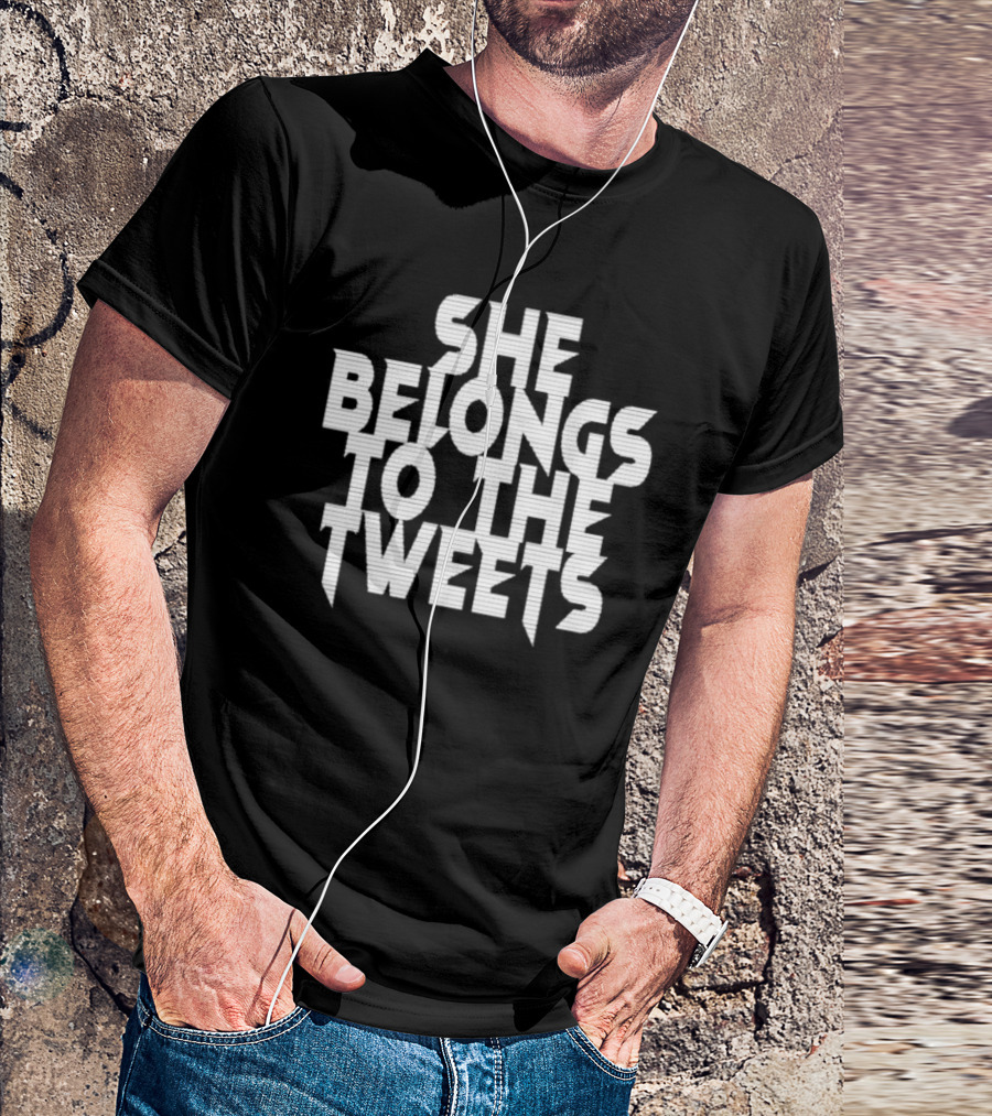 Egirl She Belongs To The Tweets Retro Text T-Shirt