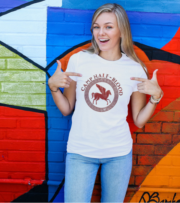 Camp Half-Blood Pegasus Symbol In Greek Style Circle T-Shirt