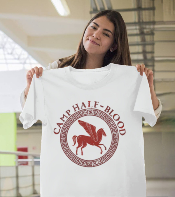 Camp Half-Blood Pegasus Symbol In Greek Style Circle T-Shirt