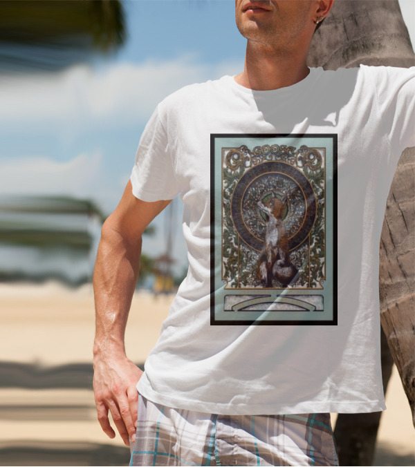 Goose Tour Oakland Fox Art Nouveau Circular T-Shirt