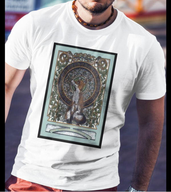 Goose Tour Oakland Fox Art Nouveau Circular T-Shirt