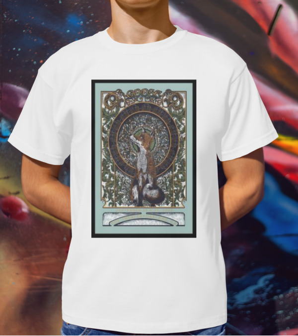 Goose Tour Oakland Fox Art Nouveau Circular T-Shirt
