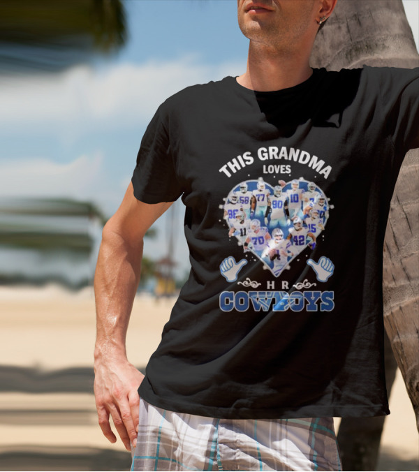 This Grandma Loves Her Dallas Cowboys Players Heart T-Shirt