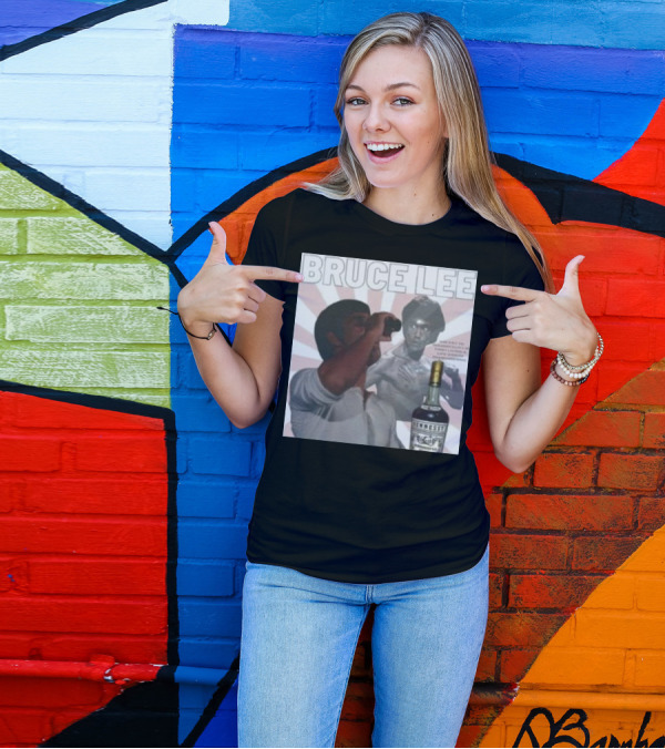Bruce Lee Hennessy Drink Parody With Martial Arts Legend T-Shirt