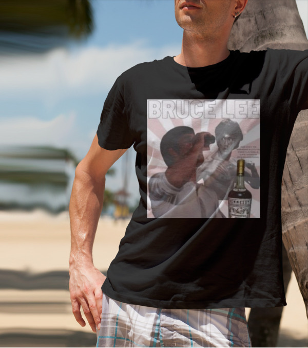 Bruce Lee Hennessy Drink Parody With Martial Arts Legend T-Shirt