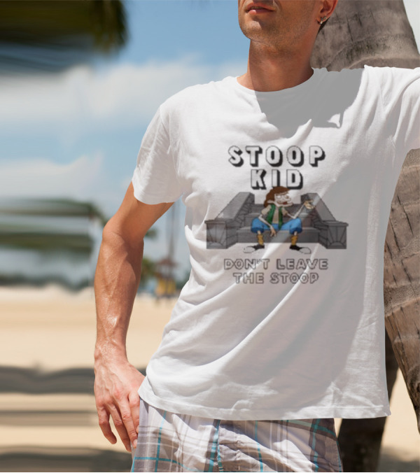 Fat Kid Deals Stoop Kid Cartoon Don't Leave The Stoop Sitting Outside T-Shirt