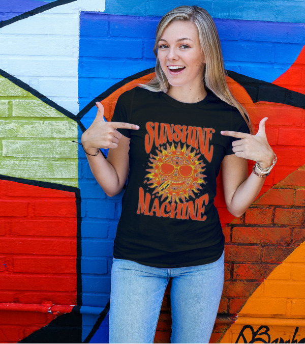 SUNSHINE MACHINE Smiling Sun With Sunglasses And Vibrant Colors T-Shirt