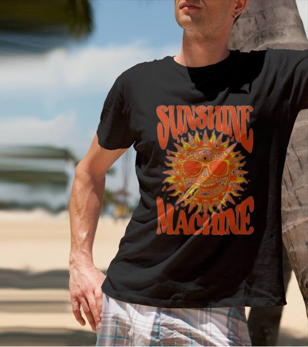SUNSHINE MACHINE Smiling Sun With Sunglasses And Vibrant Colors T-Shirt