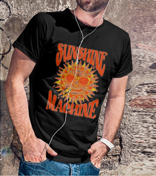 SUNSHINE MACHINE Smiling Sun With Sunglasses And Vibrant Colors T-Shirt