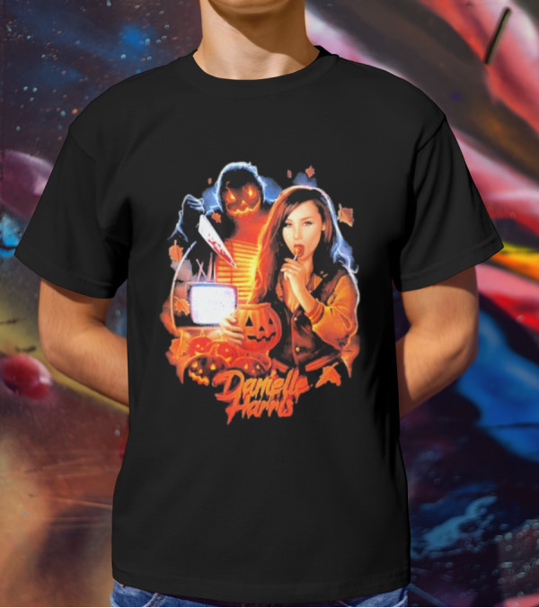 Danielle Harris Trick Or Treat Halloween Lollipop Pumpkin Knife Scary TV T-Shirt