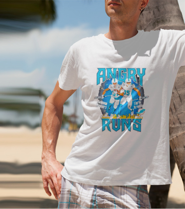 Angry Runs Dolphins Raheem Mostert Chris Brooks Football Action T-Shirt