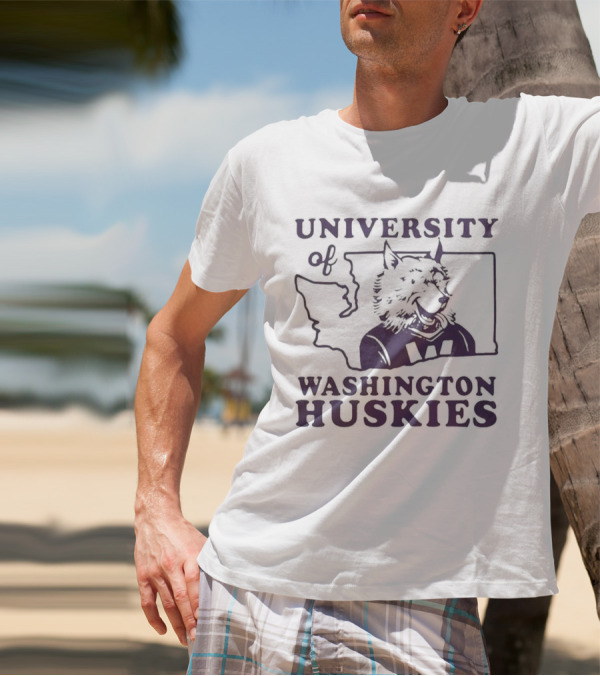 University Of Washington Huskies Map T-Shirt