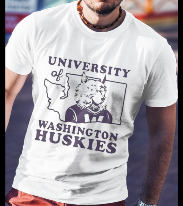 University Of Washington Huskies Map T-Shirt