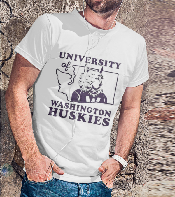 University Of Washington Huskies Map T-Shirt