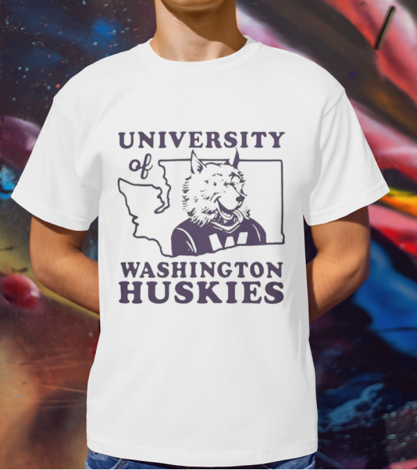 University Of Washington Huskies Map T-Shirt