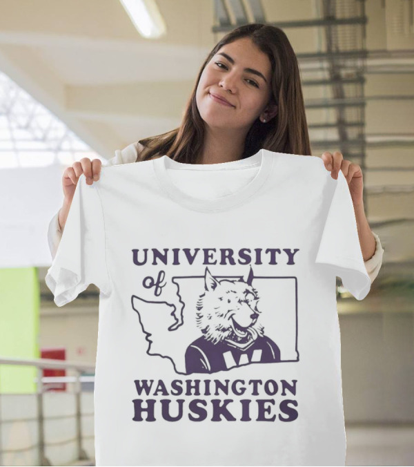 University Of Washington Huskies Map T-Shirt