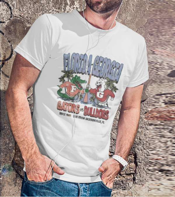 Florida-Georgia Gators Vs Bulldogs Live From Jacksonville FL Since 1945 T-Shirt