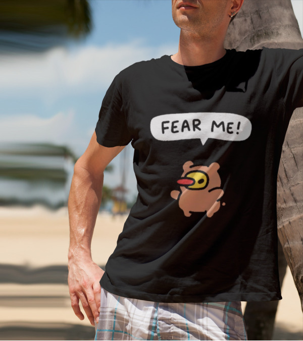 Fear Me Comic Style Cartoon Character With Speech Bubble T-Shirt