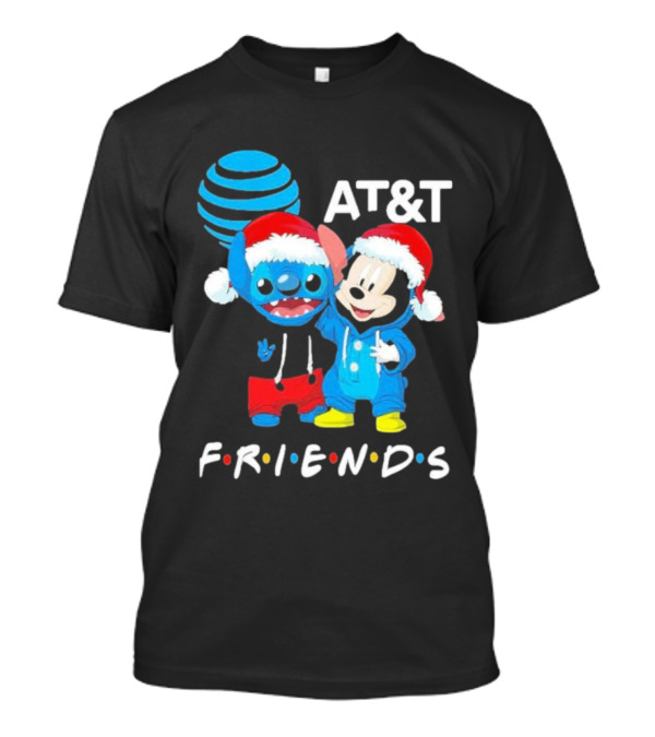 AT&T Stitch And Mickey Mouse Friends Merry Christmas T-Shirt