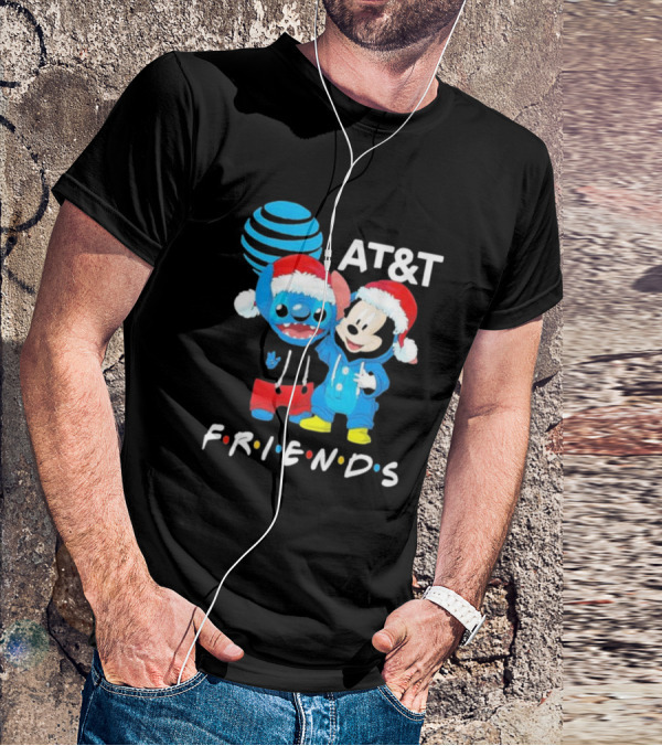 AT&T Stitch And Mickey Mouse Friends Merry Christmas T-Shirt