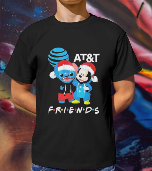 AT&T Stitch And Mickey Mouse Friends Merry Christmas T-Shirt