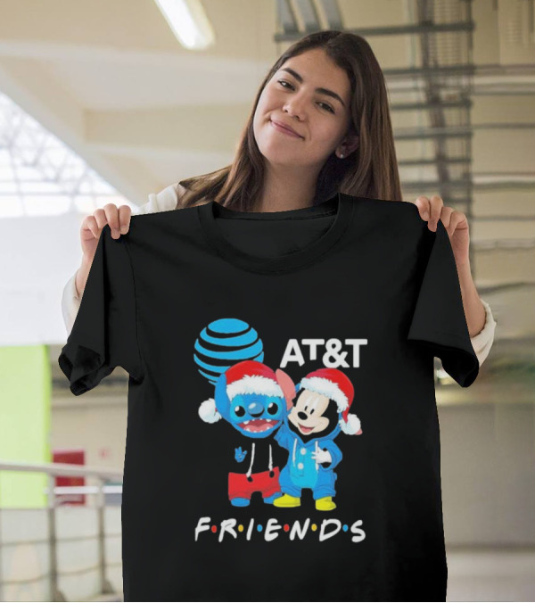 AT&T Stitch And Mickey Mouse Friends Merry Christmas T-Shirt
