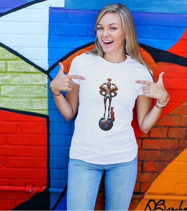 Travis Scott Circus Maximus Strongman And Feline On Globe T-Shirt
