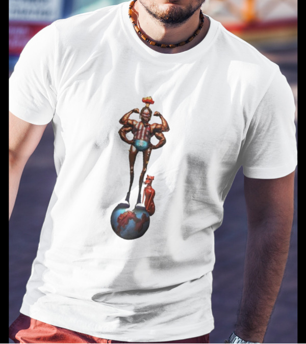 Travis Scott Circus Maximus Strongman And Feline On Globe T-Shirt