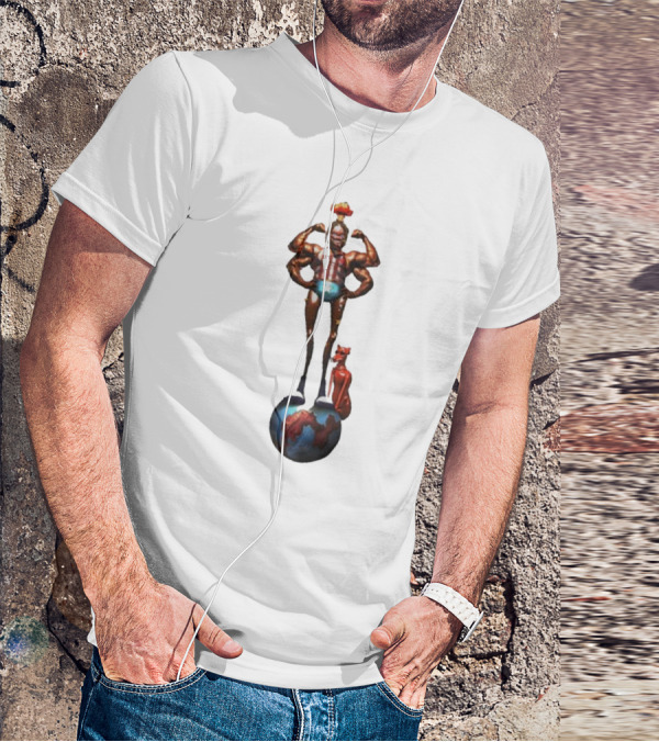 Travis Scott Circus Maximus Strongman And Feline On Globe T-Shirt