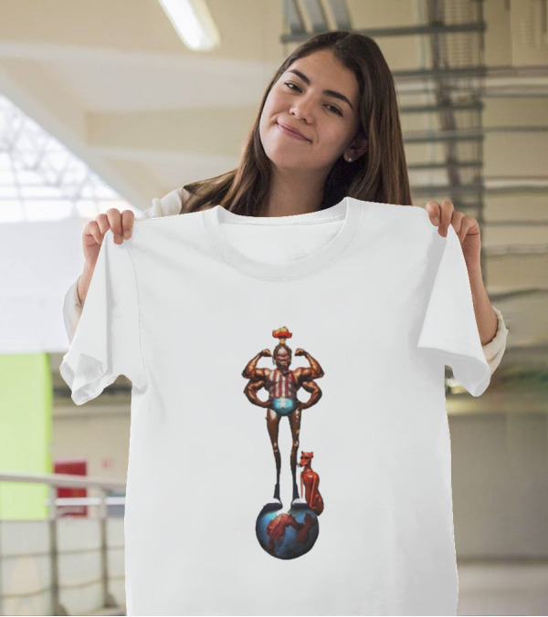 Travis Scott Circus Maximus Strongman And Feline On Globe T-Shirt