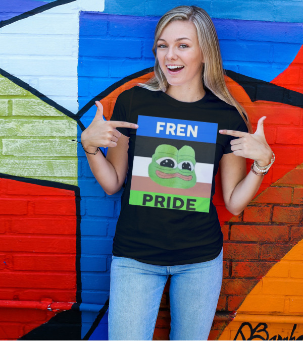 Fren Pride Frog Pepe Memetic Ally Flag Colors T-Shirt