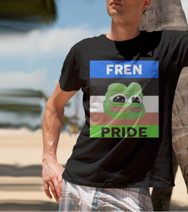 Fren Pride Frog Pepe Memetic Ally Flag Colors T-Shirt