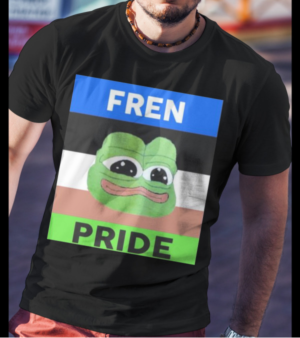 Fren Pride Frog Pepe Memetic Ally Flag Colors T-Shirt