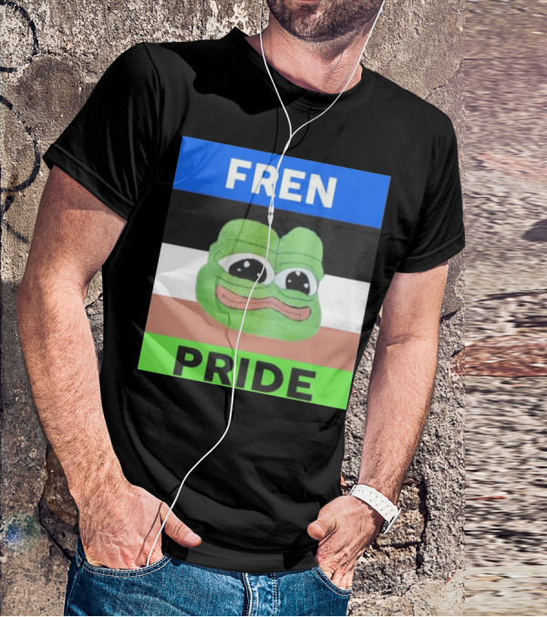 Fren Pride Frog Pepe Memetic Ally Flag Colors T-Shirt