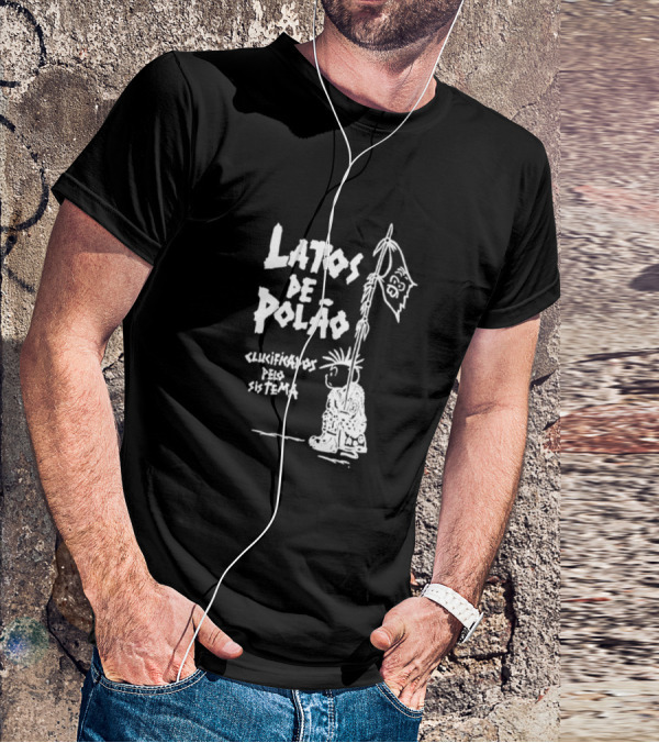 Latos De Polão Clucificados Pelo Sistema 89 Flag Cartoon Drawing T-Shirt