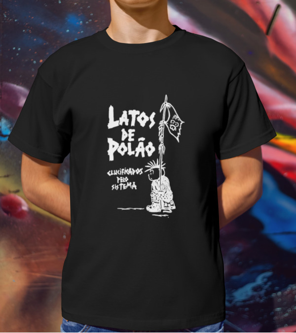 Latos De Polão Clucificados Pelo Sistema 89 Flag Cartoon Drawing T-Shirt