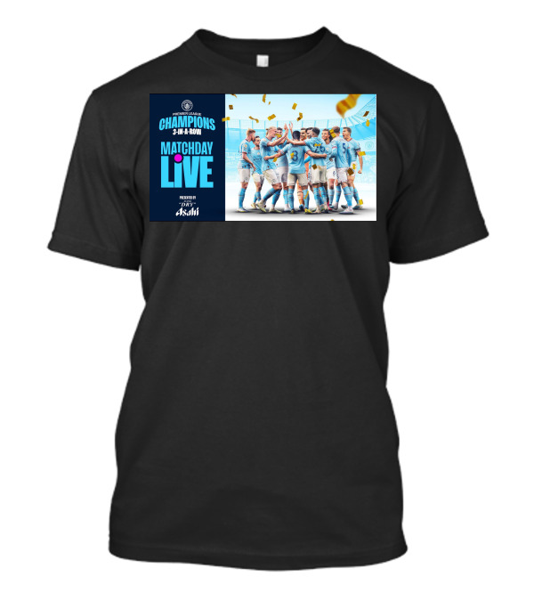 Premier League Champions Manchester City 3-In-A-Row Matchday Live Presented By Dry Asahi T-Shirt