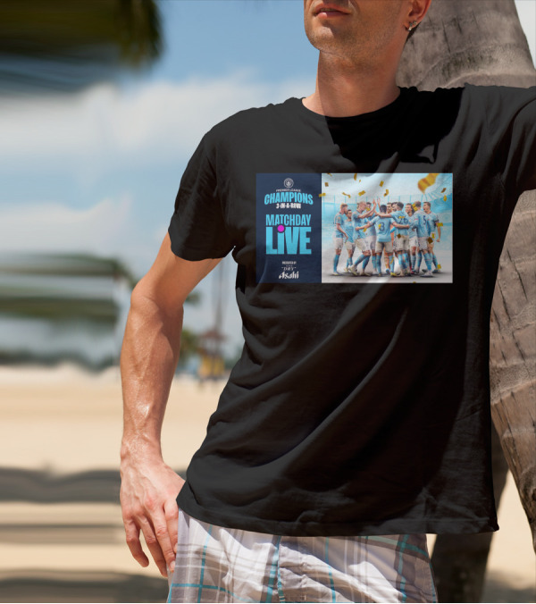 Premier League Champions Manchester City 3-In-A-Row Matchday Live Presented By Dry Asahi T-Shirt