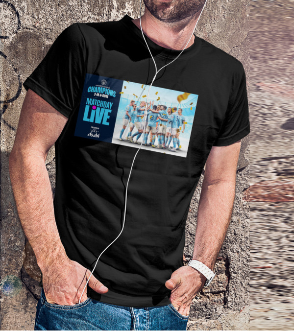 Premier League Champions Manchester City 3-In-A-Row Matchday Live Presented By Dry Asahi T-Shirt