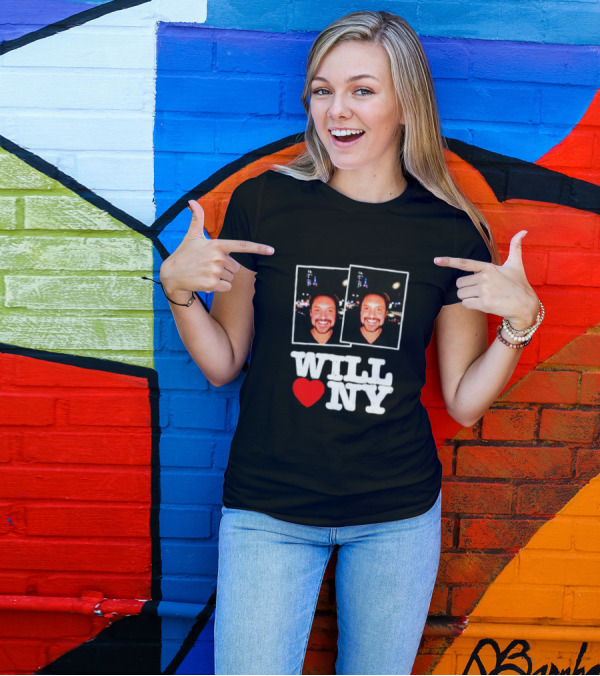 WILL ❤️ NY Double Photo Smiling Face T-Shirt