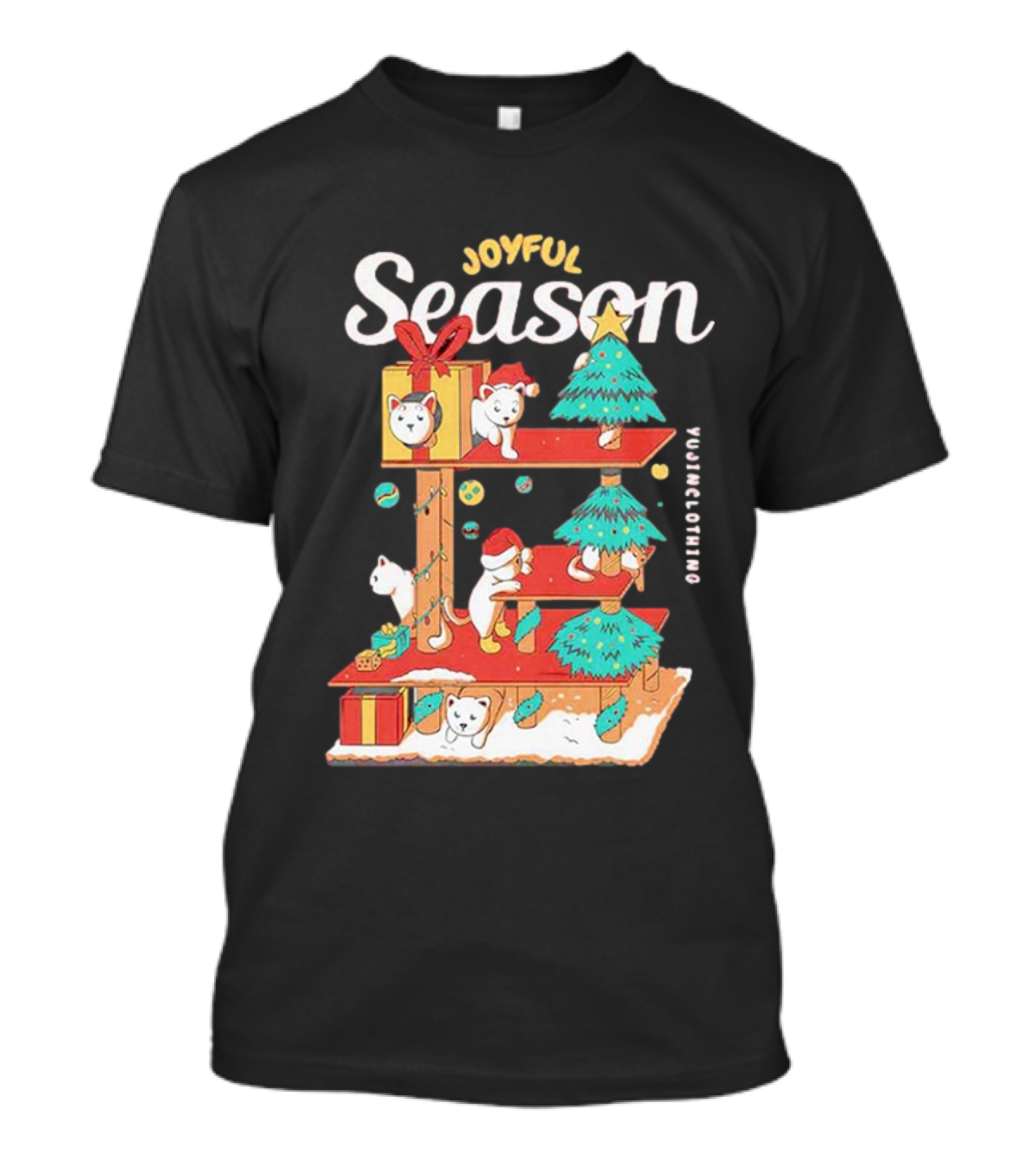 Joyful Season Merry Christmas Yujiinclothing Dog Tree T-Shirt