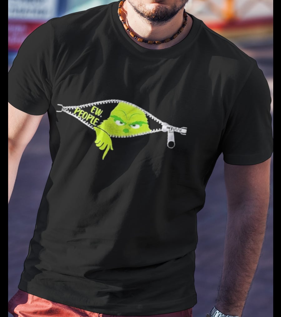 Ew People Grinch Zipper Christmas Mood T-Shirt
